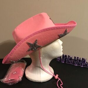 Cowboy Hat Set in Pink with Silver Stars and a Bandana